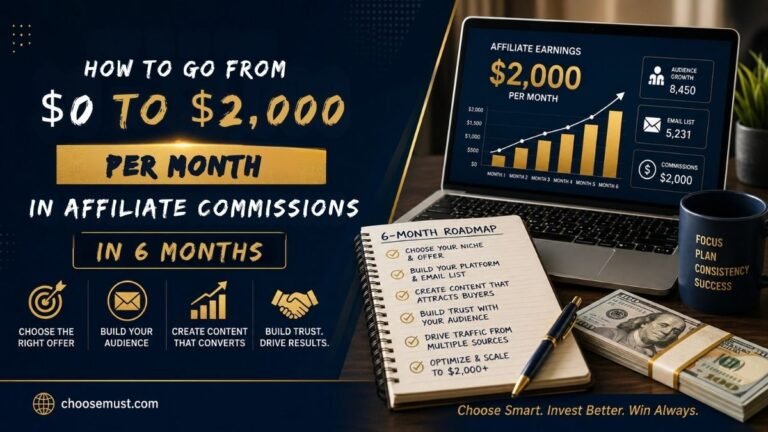 How to Go from $0 to $2,000 Per Month in Affiliate Commissions in 6 Months