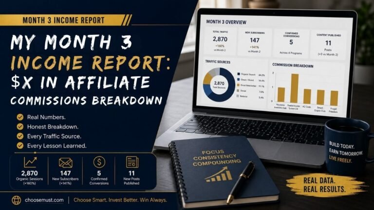 My Month 3 Income Report $X in Affiliate Commissions Breakdown